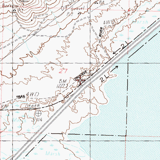 Topographic Map of Desert (historical), NV