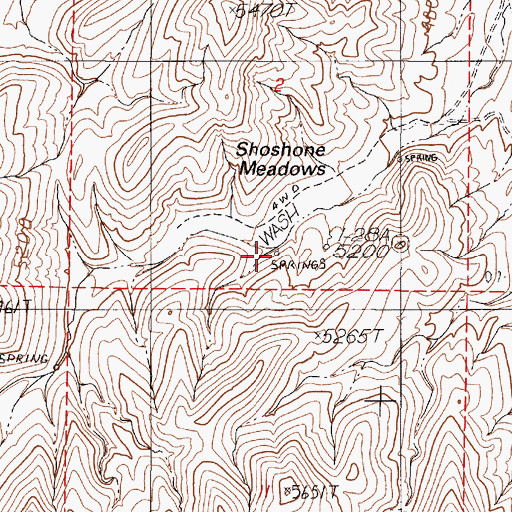 Topographic Map of Shoshone Springs, NV