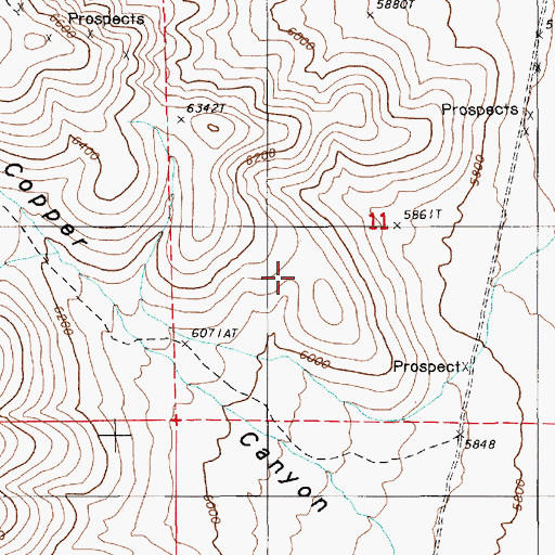 Topographic Map of Bush Creek Spring, NV