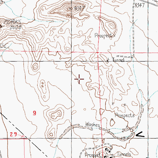 Topographic Map of Chiquita Hills, NV