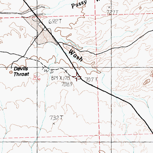 Topographic Map of Mud Spring, NV