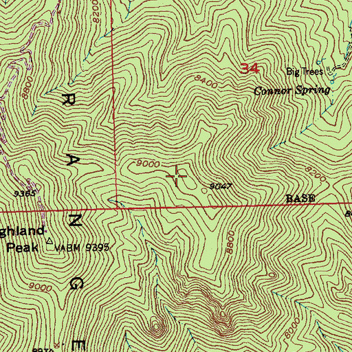 Topographic Map of Connor Peak, NV