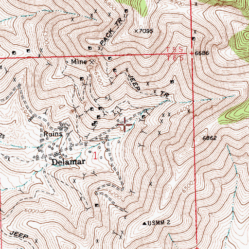 Topographic Map of Ferguson (historical), NV