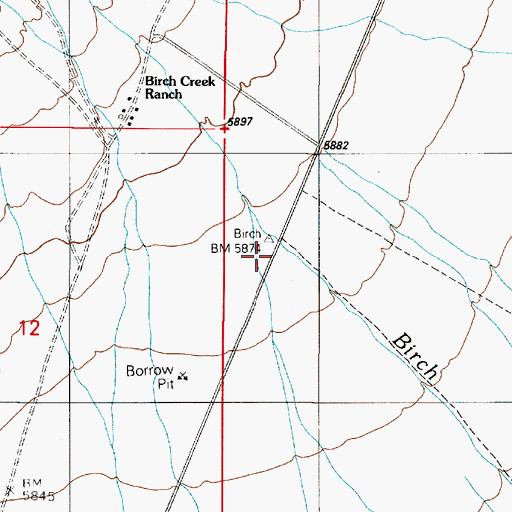 Topographic Map of Laborde Ranch, NV