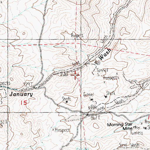 Topographic Map of Eldorado Canyon Mining District, NV