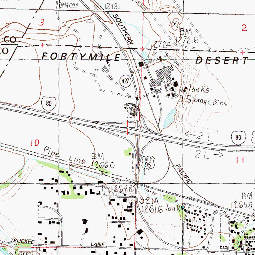Topographic Map of West-Main Street Interchange, NV