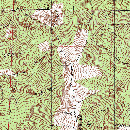Topographic Map of North Fork Mississippi Canyon, NV