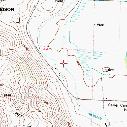 Topographic Map of Springmeyer Ranch (historical), NV