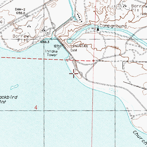 Topographic Map of Lahontan State Game Refuge, NV