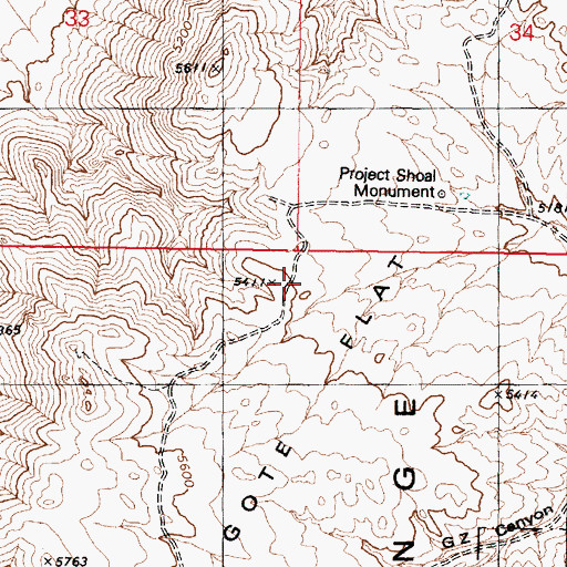 Topographic Map of AEC Test Site, NV
