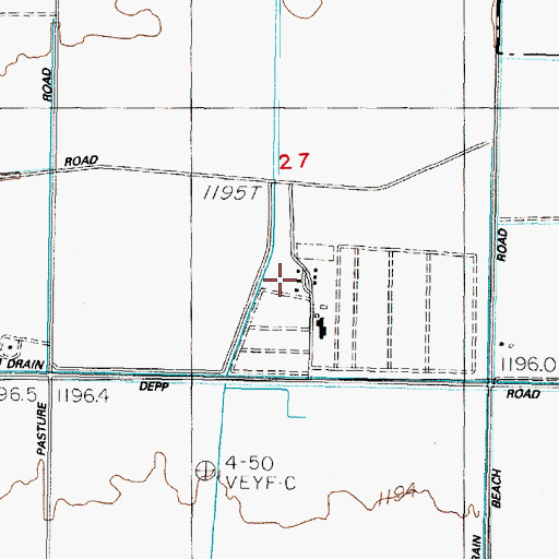 Topographic Map of Nevada Feed and Cattle, NV