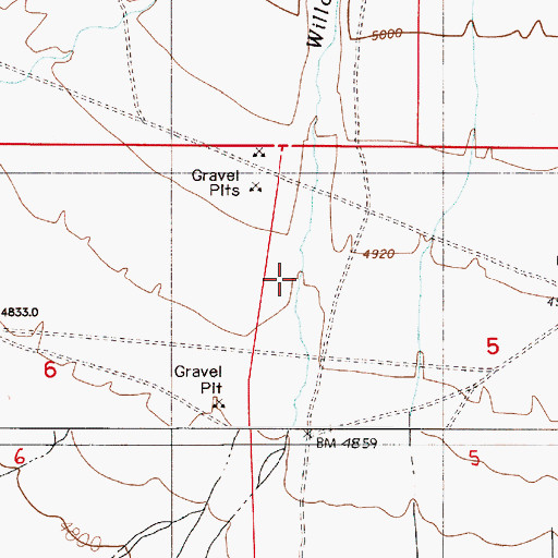 Topographic Map of Willow Canyon, NV