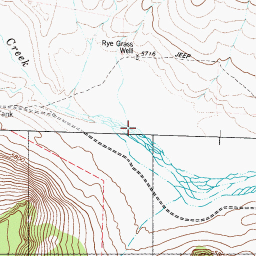 Topographic Map of Rye Grass Field, NV