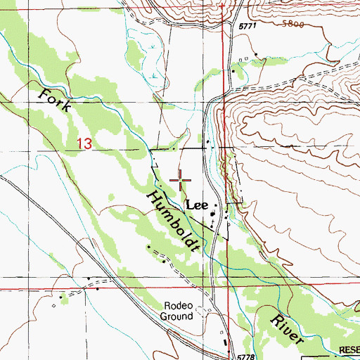 Topographic Map of Lee, NV
