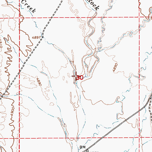 Topographic Map of Antelope Creek, NV