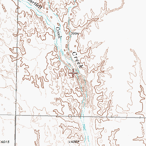 Topographic Map of Bartlett Creek, NV