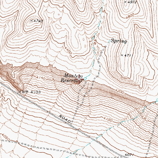 Topographic Map of Montero Reservoir, NV