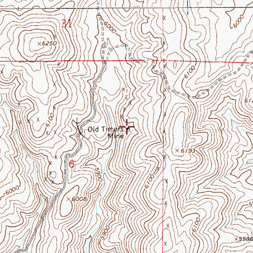 Topographic Map of Old Timers Mine, NV