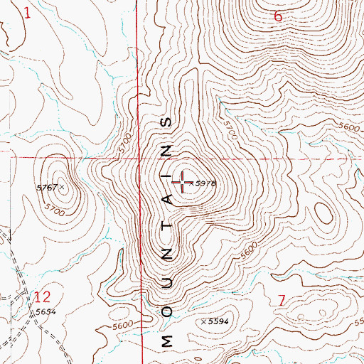 Topographic Map of Santa Renia Mountains, NV
