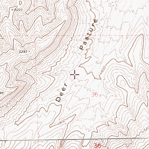 Topographic Map of Deer Pasture, NV