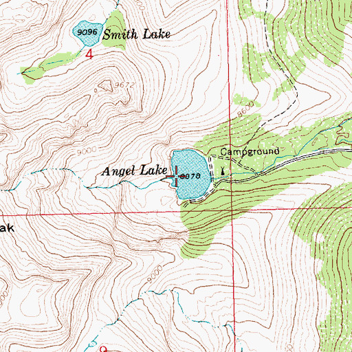Topographic Map of Angel Lake, NV