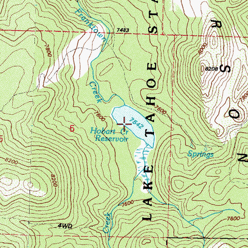 Topographic Map of Hobart Creek Reservoir, NV