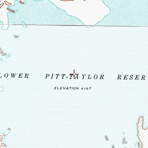 Topographic Map of Lower Pitt-Taylor Reservoir, NV
