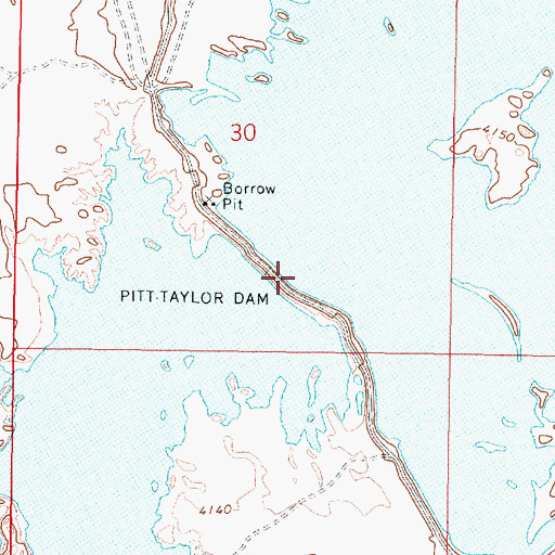 Topographic Map of Pitt-Taylor Dam, NV