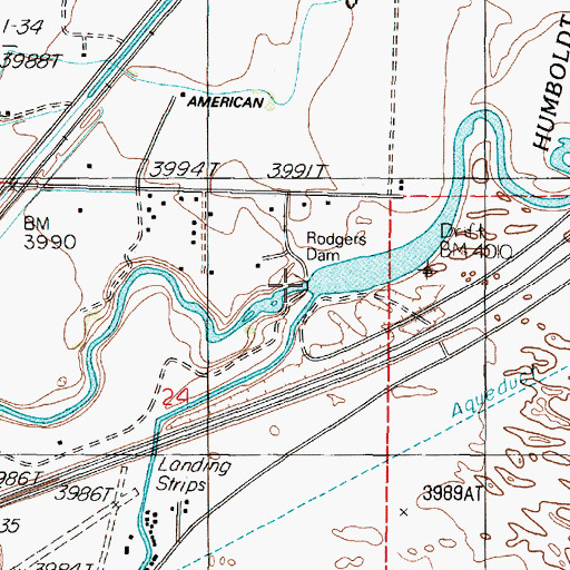 Topographic Map of Rodgers Dam, NV