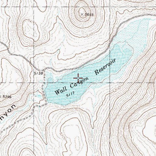 Topographic Map of Wall Canyon Reservoir, NV
