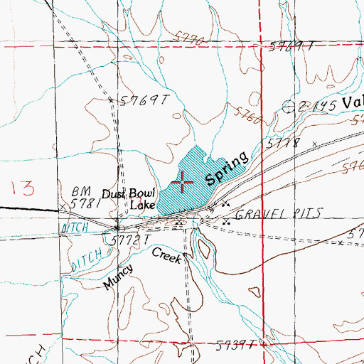 Topographic Map of Dust Bowl Lake, NV