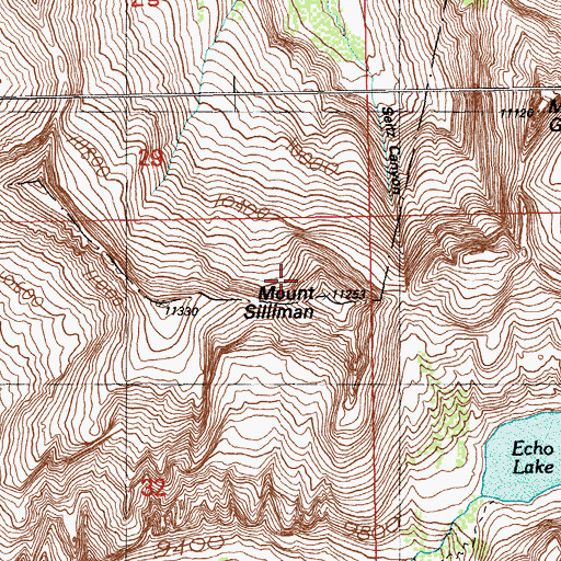 Topographic Map of Mount Silliman, NV