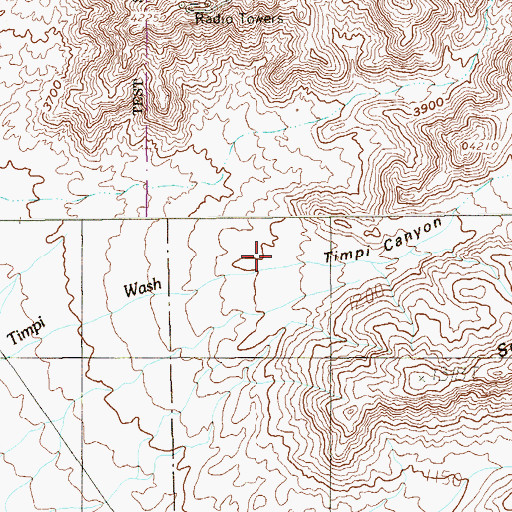 Topographic Map of Timpi Canyon, NV