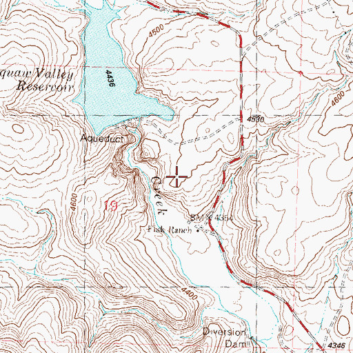 Topographic Map of Squaw Valley Reservoir, NV