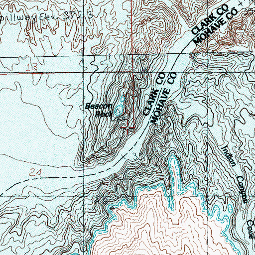 Topographic Map of Callville Dam Site, NV