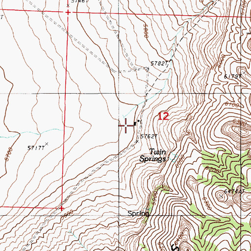 Topographic Map of Brackney Ranch, NV