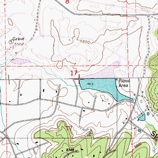 Topographic Map of Spring Creek Dam Number One, NV