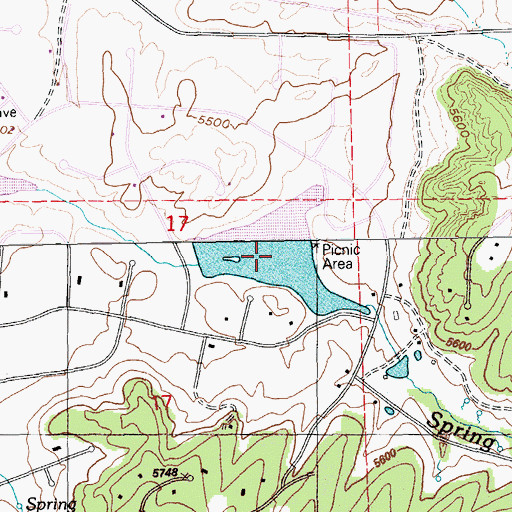 Topographic Map of Spring Creek Reservoir, NV