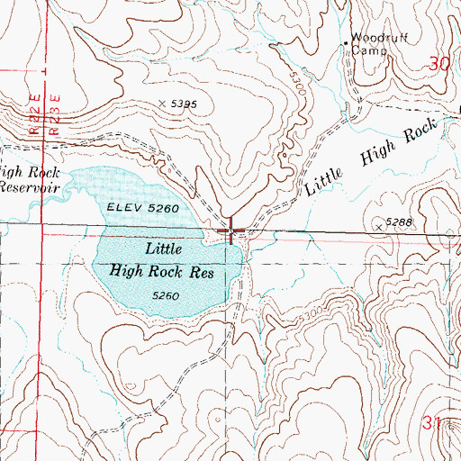 Topographic Map of Little High Rock Dam, NV