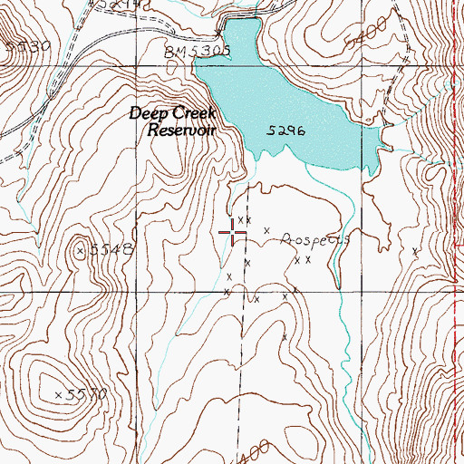 Topographic Map of Deep Creek Dam, NV