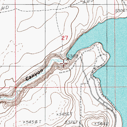 Topographic Map of Wilson Reservoir Dam, NV