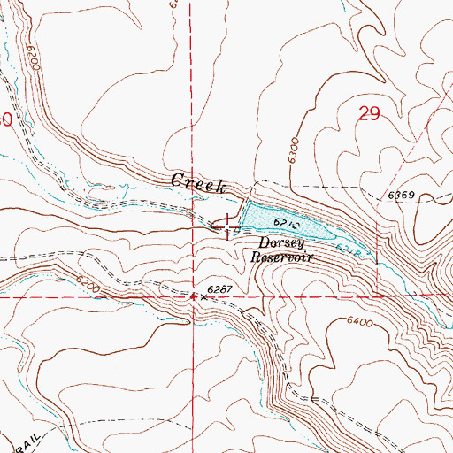 Topographic Map of Dorsey Creek Dam, NV