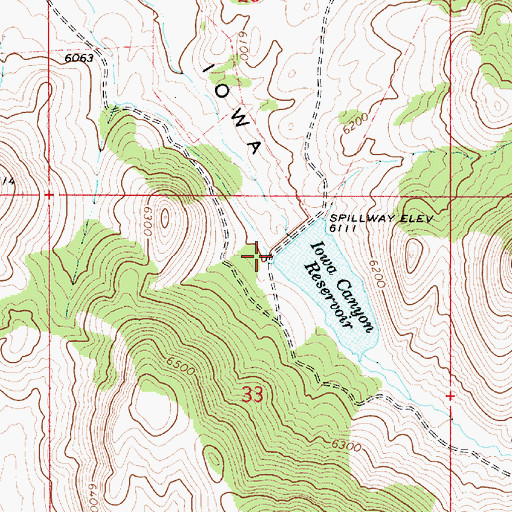 Topographic Map of Iowa Creek Dam, NV