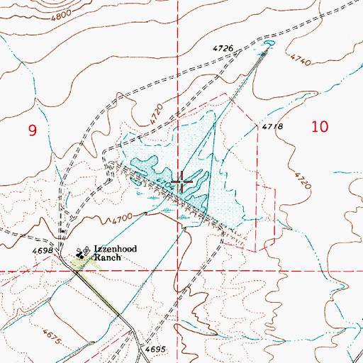 Topographic Map of Izzenhood Dam, NV
