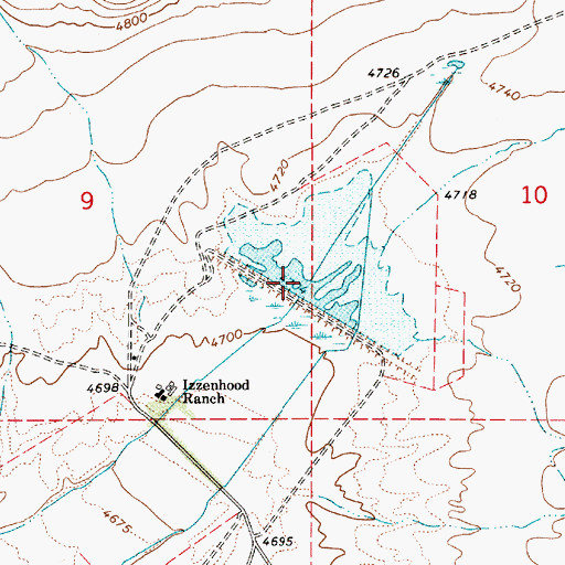 Topographic Map of Izzenhood Reservoir, NV