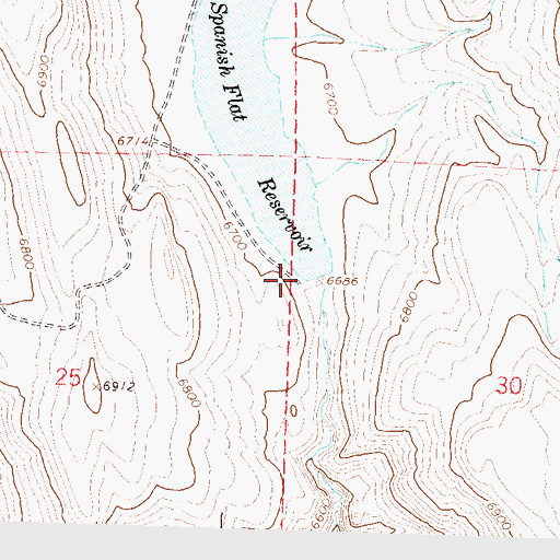 Topographic Map of Spanish Flat Dam, NV