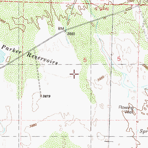 Topographic Map of Dewey Parker Dam Number Two, NV