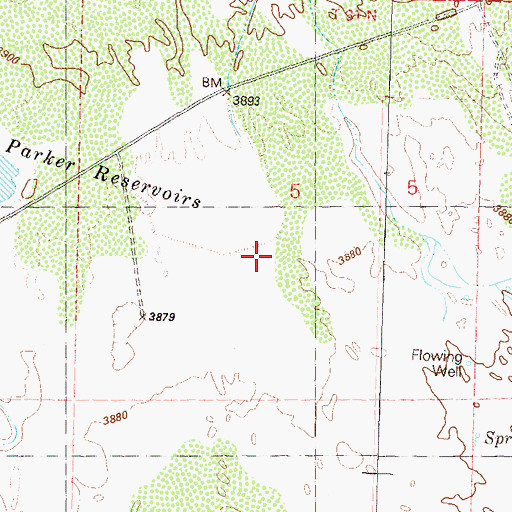 Topographic Map of Dewey Parker Reservoir Number Two, NV
