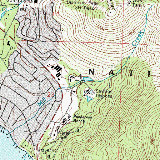 Topographic Map of Mill Creek Reservoir Number Two, NV