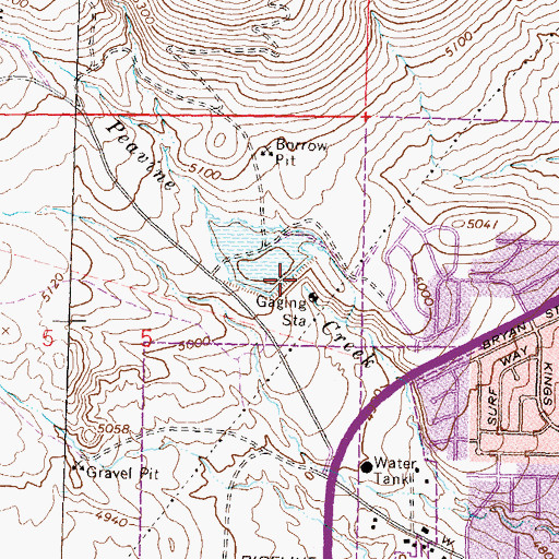 Topographic Map of Upper Peavine Creek Dam, NV